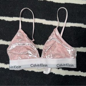 Pink Suede Calvin Klein Bra Size Small